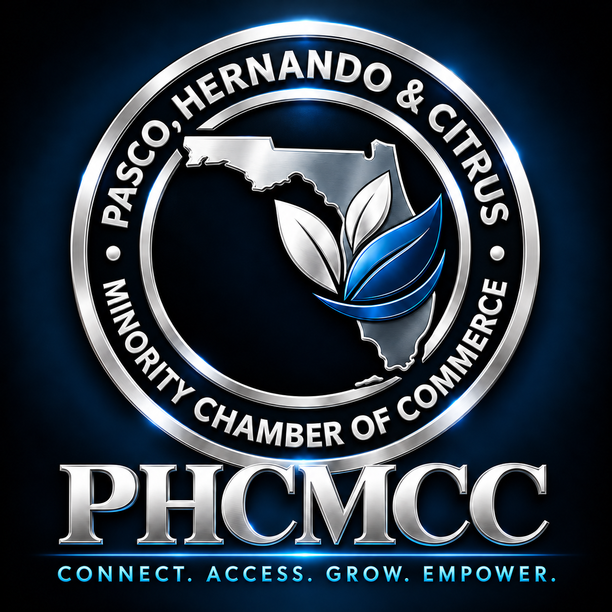 Pasco Hernando Citrus Minority Chamber of Commerce logo, Connect Access Grow Empower
