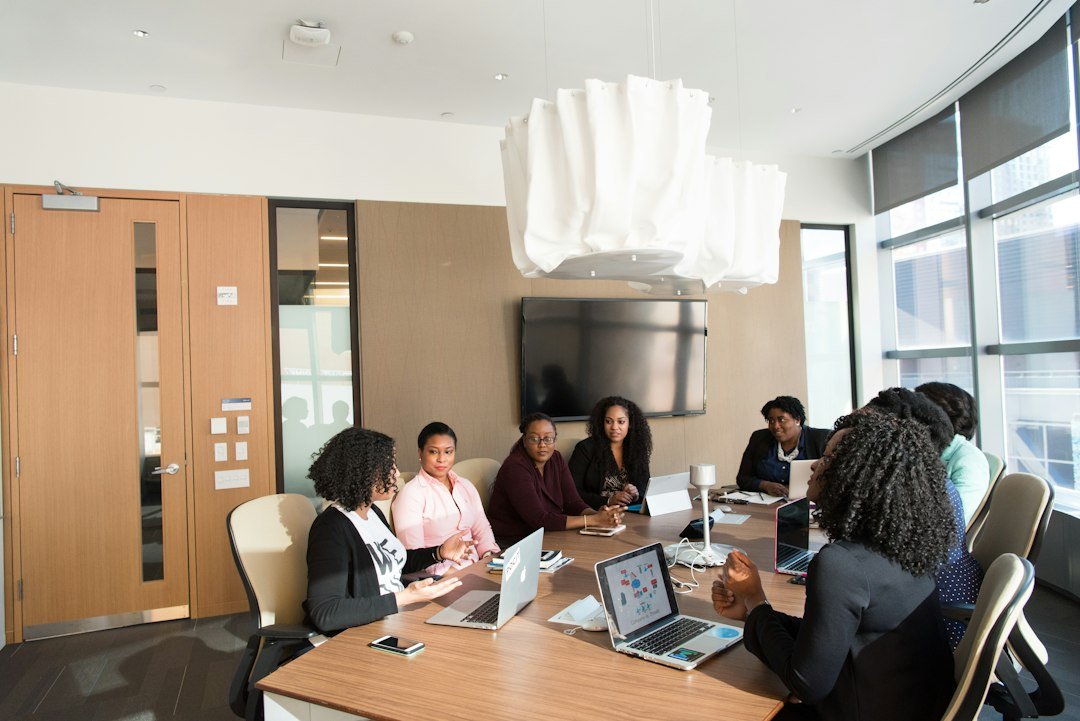 Diverse professionals collaborating around a table